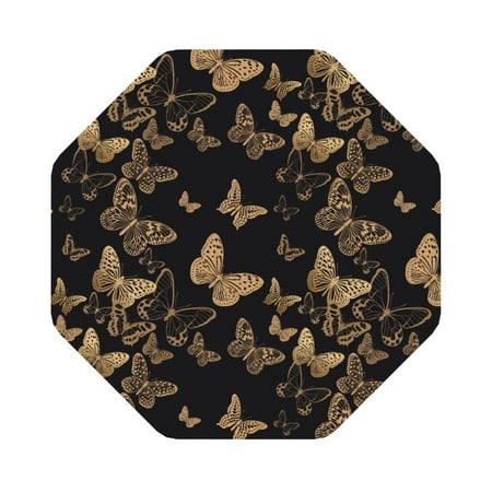 

Matuu Modern Golden Butterfly for Cup Coasters Set of 6 Leather Coasters Desk Coasters for Office Measures 4” x 4” Octagon