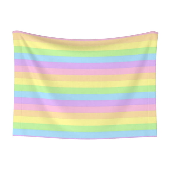 Flannel Throw Dog Blanket Pastel Rainbow Striped Soft Warm Print Pet Blankets for Small Dog Cat Puppy