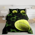 thumbnail image 2 of Homewish Geometric Honeycomb Full Size Comforter Sets,Tennis Sport Bedding Comforter Set,Green Hexagon Bedding Sets For Teens,Ultra Soft Home Decor Reversible,3-Piece, 2 of 8