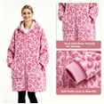 thumbnail image 5 of Wearable Blanket Hoodies for Women Men with Pocket, Zipper-up Adult Fuzzy Blanket Hoodies, Soft and Warm Sherpa Oversized Sweatshirt Blanket, Cute Birthday Gifts,, Pink Leopard, 5 of 11