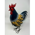 thumbnail image 4 of Drew DeRose Designs  blue rooster  with wood chip & metal  details 16.5"T x 12L"., 4 of 4