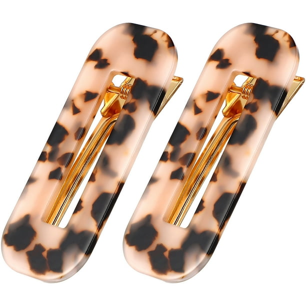 2 PCS Acético Barretas para el cabello Leopardo Clips de cabello Fashion Bang Clips Accesorios para mujeres