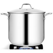 NutriChef Heavy Duty 12 Qt Stainless Steel Soup Stock Pot w/ Handles & Lid