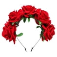 thumbnail image 1 of Elegante rosa flores banda para el cabello accesorios para fotos de aro para el cabello para bodas, fiestas, cosplay, vacaciones, 1 of 5