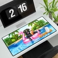 thumbnail image 3 of Hello Summer Labrador Retriever at Swimming Pool Flamingo Swim Ring Desk Mat Full Keyboard Mouse Pad Lab Dog Lover Gifts Large Mousepad - 12009, 3 of 5