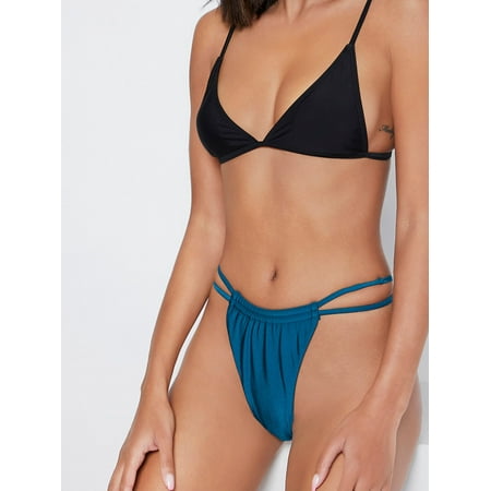 

Teal Blue Women s BASICS Thong Bikini Panty Sexy XS(2) S043E