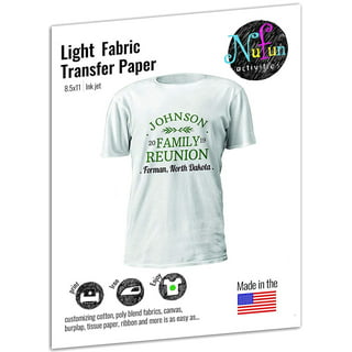 InkJet Printable Transfer Paper for Light Fabrics 11x17 – NuFun Activities