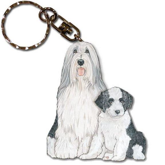 Bearded Collie Keychain, Souvenir Key Holder, Dog Charm Tag, Pet Key Rings, Craft Ornaments, Wooden Die-Cut