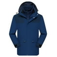 thumbnail image 2 of BiZtdJrK Unisex Hooded Skiing Jackets Men and Women Plus Size Rain Jacket Fall Winter Warm Hooded 3 in 1 Rain Coat Outdoor Riding Suit Coat Dark Blue XL, 2 of 5