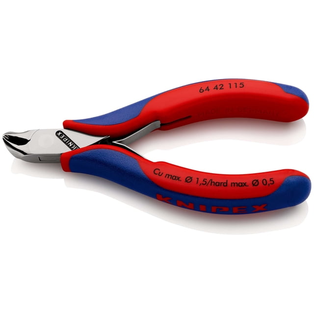 KNIPEX 64 42 115 SB Pinza de corte frontal para electrónica Con fundas en dos componentes 115 mm