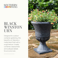 thumbnail image 2 of Southern Patio EB-029816 Winston 16 Inch Resin Outdoor Planter, Black (2 Pack), 2 of 11