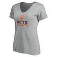 thumbnail image 2 of Women's Gray New York Mets Evanston Stencil V-Neck T-Shirt, 2 of 3
