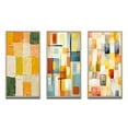 thumbnail image 2 of Designart "Retro Cubism Abstract Composition I" Modern Midcentury Framed Wall Art Set Of 3 - Gold Abstract Midcentury Frame Gallery Wall Set For Home Decor, 2 of 6