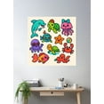 thumbnail image 2 of Cute Ocean Animals Pack Poster Wall Art, Modern Wall Decor For Living Room Bedroom, 17x17 UNFRAMED, 2 of 3