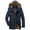 Dark Blue, variant on LEEy-world Young Mens Winter Coats Casual Washed Cotton Hooded Jacket Lightweight Zip up Fall Jackets Dark Blue,L