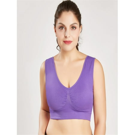 

Fashion Solid Color Large Size Seamless With Chest Pad Adjustment Type Without Steel Ring Sports Underwear