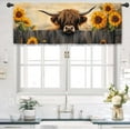 thumbnail image 2 of Farmhouse Deer Rustic Kitchen Curtains 27.5W x 39L Inch Cabin Lodge Country Forest Blue Wood Wooden Rod Pocket Short Small Window Treatment Drapes Decor 2 Panels, 2 of 6