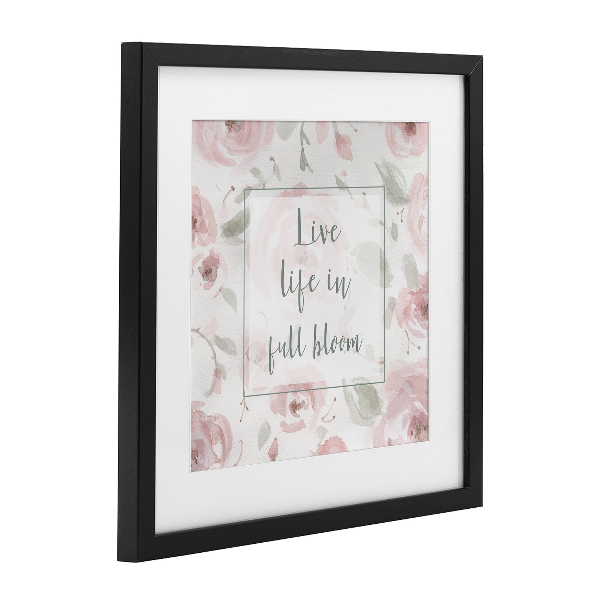 Stupell Industries Live Full Bloom Florals Black Framed Print Under Glass, design by Carol Robinson