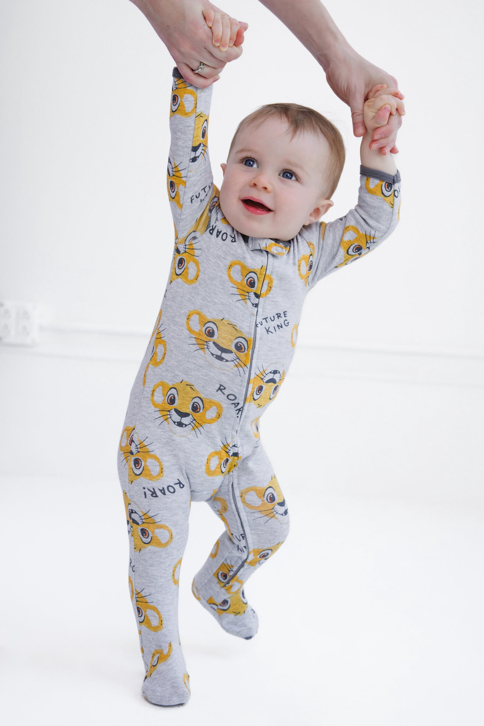 Disney Lion King Baby Boys' 2-Pack Footed One-Piece Sleep N' Play Simba Heather Green