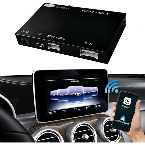 Ninetom Wireless Carplay Wireless Android Auto for Mercedes Benz B C E G S V GLC CLA GLA GLE GLS Class 2015-2018 Year with NTG5.0, Carplay Retrofit Kit Decoder, Support Mirrorlink, Reverse Camera