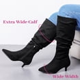 thumbnail image 4 of LOVE STEETLY Women's Extra Wide Calf Knee‑High Slouchy Boots, True Wide Width Kitten Heel Plus Size Comfort Boot., 4 of 7