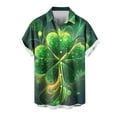 thumbnail image 3 of JURANMO Mens St.Patrick's Day Shirt Irish Clover Printed,Men's 2024 Trendy Flag Graphic Printing Patchwork Button Down Tops Casual Loose Short Sleeve Lapel Collar Hawaiian Tees, 3 of 5