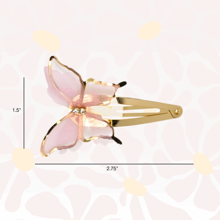 Scunci x Kelsey Anderson Butterfly Snap Clips, Pink, 2 count  display picture 1