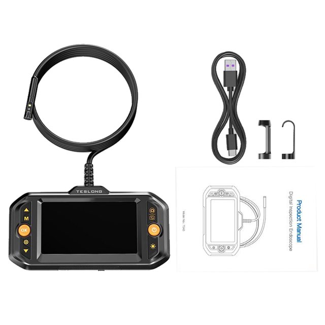 TFixol 4.3" HD LCD Endoscope with 5M Flexible Cable, 1MP Camera, IP67 Waterproof Lens, 2000mAh Battery, and Adjustable LED Lights for Inspection in Tight Spaces