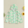thumbnail image 2 of Wassery Big Girls Hoodie Jacket 3T 4T 5T 6T 7T 8T Little Girls Long Sleeve Floral Print  Zipper Coat Children Kids Girls Spring Fall Outwear, 2 of 9