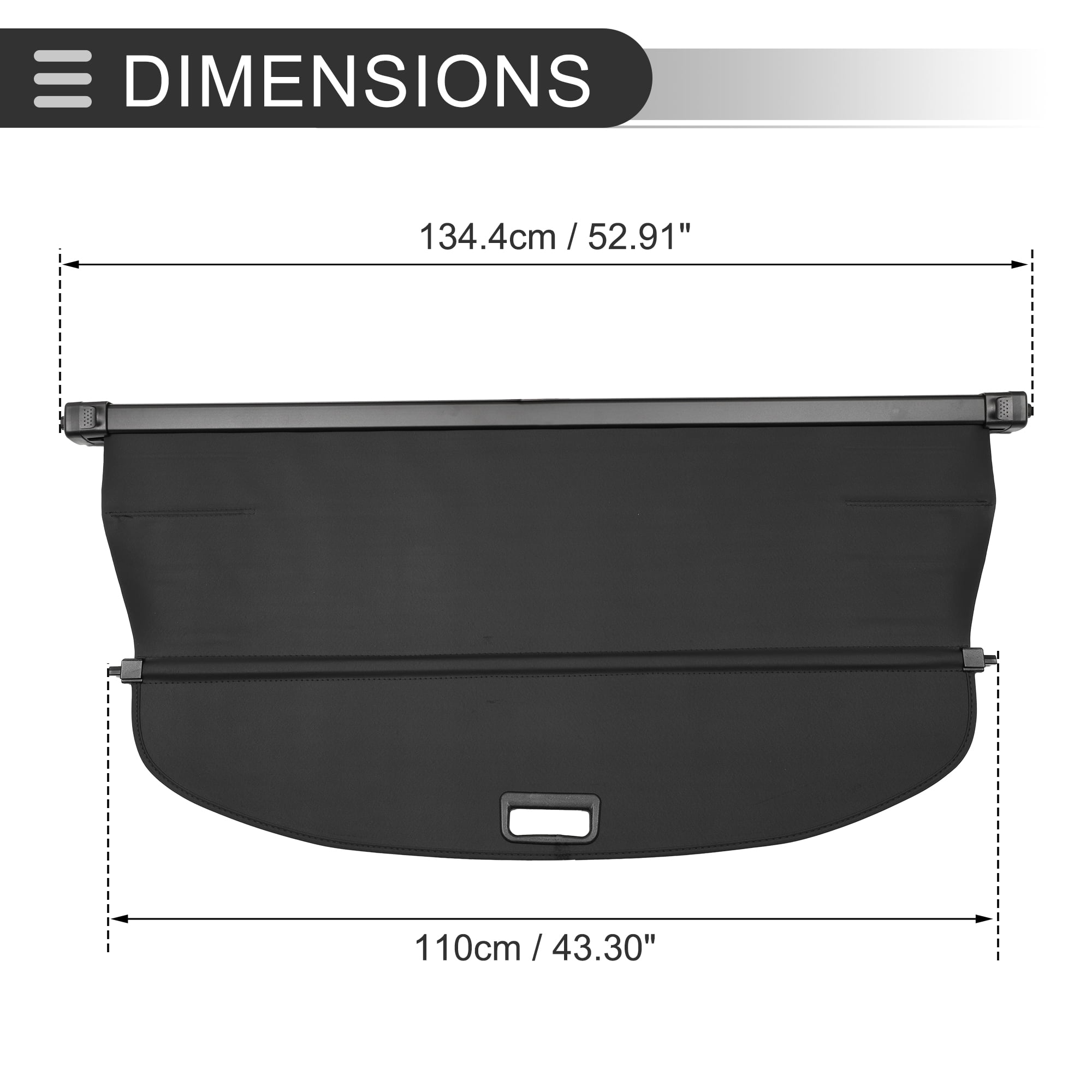 Unique Bargains Retractable Cargo Cover for Acura RDX Rear Trunk Parcel Shelf Shade Black