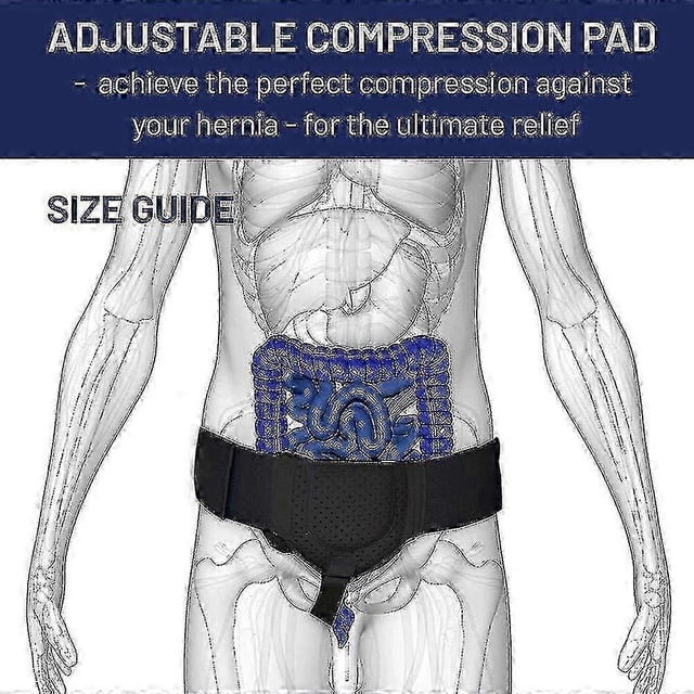 Adult Hernia Belt Truss For Groin Or Sports Hernia Support Support Pain Relief Recovery Belt With 1 Removable Compression Pad (1pcs - White)