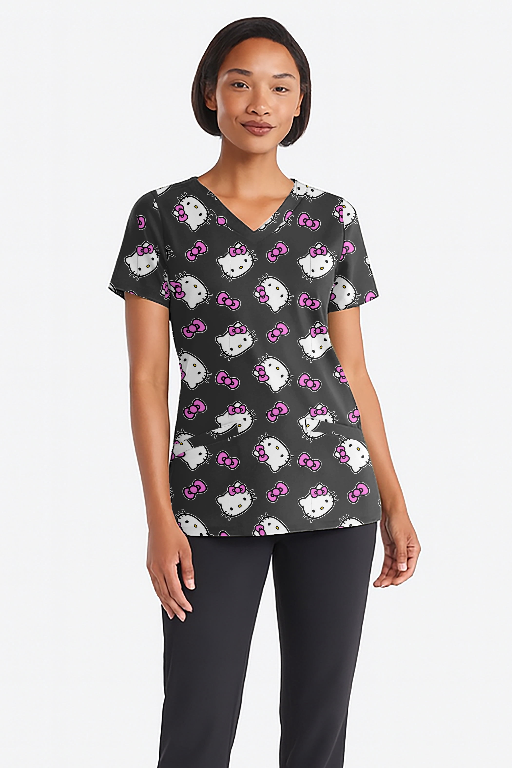 Hello Kitty Women's Graphic Scrub Top, Sizes S-3XL - Walmart.com