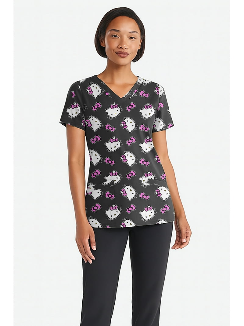 Hello Kitty Women's Graphic Scrub Top, Sizes S-3XL - Walmart.com