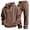 Brown, variant on LYSMORA Men's Waffle Knit Quarter Zip Hoodie Tracksuit Set, 2 Piece Long Sleeve Pullover Sweatshirt & Elastic Waist Jogger Pants Loungewear Outfit