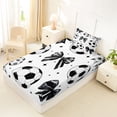 thumbnail image 4 of Erosebridal Vintage Ribbon Bow Twin Sheet Sets For Girls Teens,Kids Football Soccer Bedding 3pcs, 4 of 6