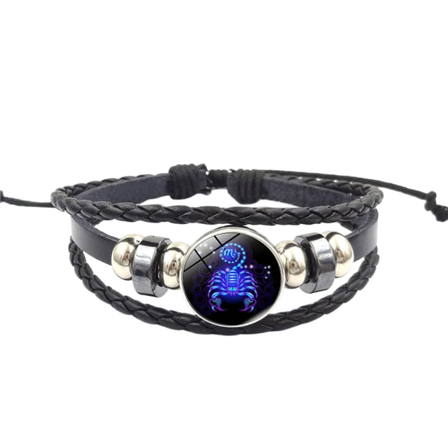 Fashion Twelve Constellation Couple Bracelet Artificial Leather Multilayer Wristband