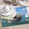 thumbnail image 5 of Goofa Dish Drying Mat Super Absorbent Drying Mat Large Dish Drying Mats for Kitchen Counter Easy Clean Dish Mat Kitchen Drying Mat 16" x 18" ( Two Brave Cats Are Floating On The Sea Iceberg ), 5 of 6