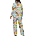 thumbnail image 2 of Renewold Doughnut Graphic Button Sleepwear Sets Women Loose Fitting Pajamas for Vacation Jogger 2 Packs Softness Scoop Neck Sleep Shirt Nightwear Size XL, 2 of 6