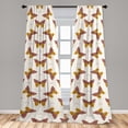 thumbnail image 2 of Autumn Window Curtains, Neutral Colors Boho Moth Pattern Cottagecore Simple Design Artwork, Lightweight Decor 2-Panel Set with Rod Pocket, Pair of - 28"x63", Pale Coffee and Pale Maroon, by Ambesonne, 2 of 3