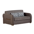 thumbnail image 3 of Ottomanson Bolt Microsuede Convertible Loveseat with Storage, Dark Brown, 3 of 9