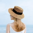 thumbnail image 1 of Sombrero para el sol Fernando tejido negro para mujer con ala corta, 1 of 8