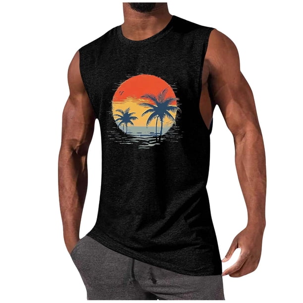 Hombres Casual Moda Impresión Suéter Cuello Redondo Deportes Tanque sin Mangas para Al Aire Libre Casual Diario