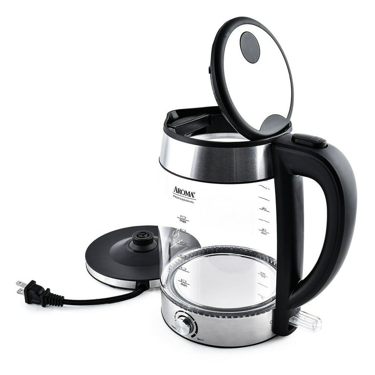 AROMA Hot H20 X-Press 7-Cup Electric Kettle Silver  - Best Buy