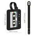 thumbnail image 4 of WIRESTER 2pcs Set PU Leather Luggage Tags Privacy Label Flap for Travel Suitcase Baggage - Retro Black Cassette Tape & Red Vintage Cassette Tape, 4 of 7