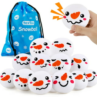 teytoy My First Snowball , Plush Snowmen Balls Fight with Bag for Kids & Adults Anytime ,Christmas Party Decoration, Smile Snowball Toys Fun Perfect