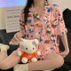 thumbnail image 4 of Sanrio-Conjuntos de Pijamas cortos de algodón para mujer, ropa de dormir de dibujos animados de Hello Kitty, traje de dormir dulce y encantador, ropa de dormir femenina para el hogar, otoño, 4 of 4