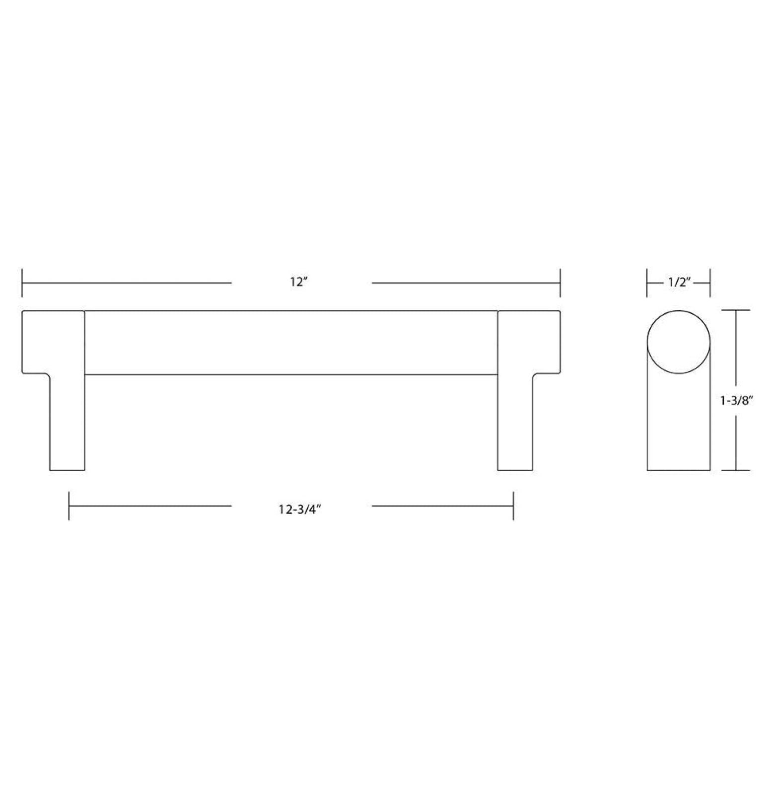 Emtek Knurled Cabinet Pull - Brass (US4) Finish - 12" Center-to-Center - Modern Kitchen & Bathroom Hardware - 84058.RECUS4.KNUS4