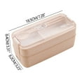 thumbnail image 3 of ICQOVD Multi Layered Lunch Box with forks, Spoons, Tableware, Lunch Box for office Workers, Portable Picnic Box, 3 of 3
