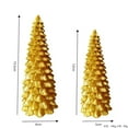 thumbnail image 3 of Set of 4 Lighted Gold Christmas Tree Tabletop Decoration Battery Operated LED Trees Elegant Metallic Finish Sophisticated Festive Durable Long Lasting Versatile for Living Room Mantel Holiday Decor, 3 of 5