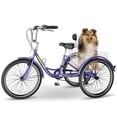 thumbnail image 2 of Adults Tricycles, 24/26" Trike Bike with Parking Brake Handle, 7 Speed Rear Derailleur, Double-Wall Wheel Rims, for Women Men Exercise Outdoor, 2 of 10